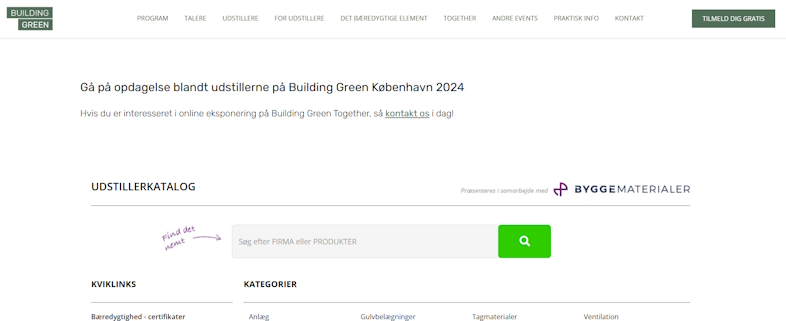 Oplev Udstillerne på Building Green København 2024