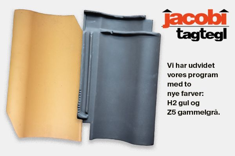 Tegltagsten H2 gul og Z5 gammelgrå