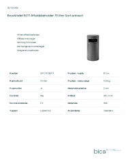 Bica Model 5071 Affaldsbeholder 75 liter Sort antracit