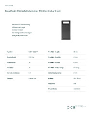 Bica Model 5081 Affaldsbeholder 100 liter Sort antracit
